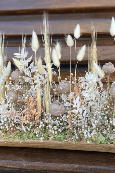 Aranjament permanent cu plante criogenate si uscate Lungime 45 cm