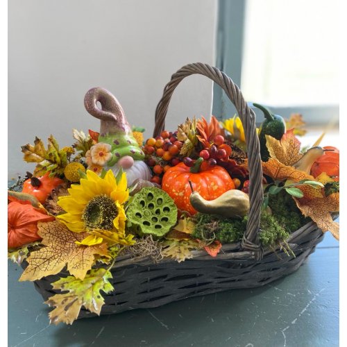 Aranjament de toamna cu pitic  40 cm