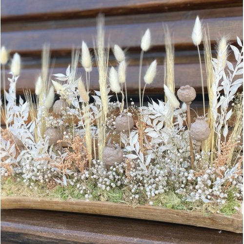 Aranjament permanent cu plante criogenate si uscate Lungime 45 cm