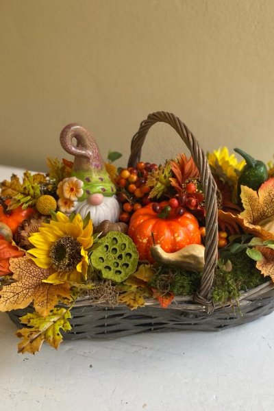 Aranjament de toamna cu pitic  40 cm