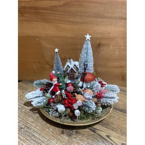 Aranjament cu brad artificial Poveste de iarna Aranjament cu brad artificial Poveste de iarna