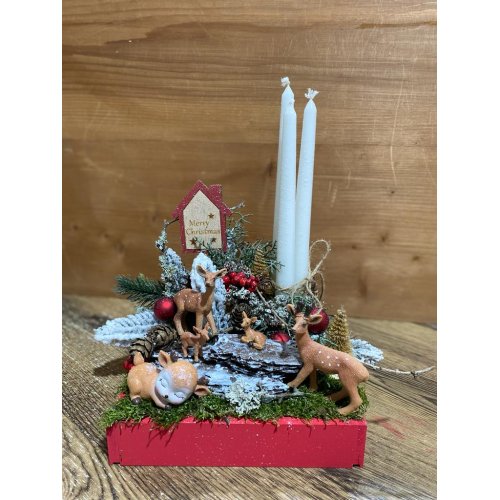 Aranjament de craciun cu caprioare