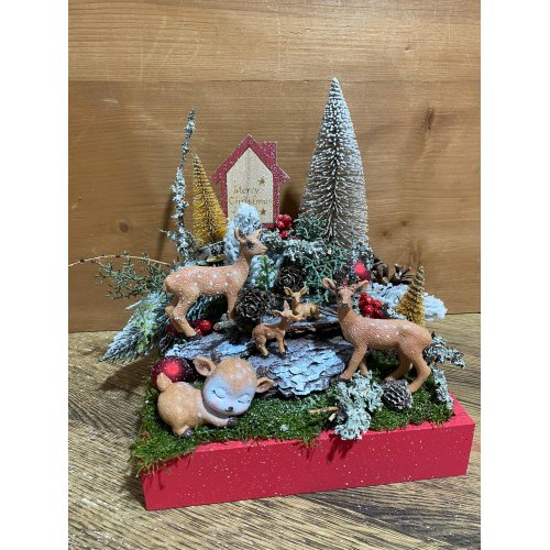 Aranjament de craciun cu caprioare