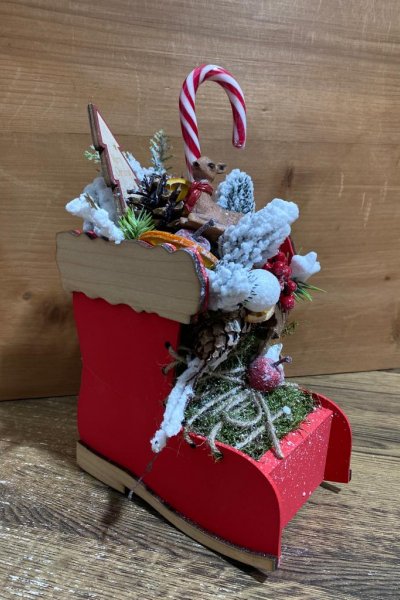Aranjament de craciun Cizmulita cu surprize