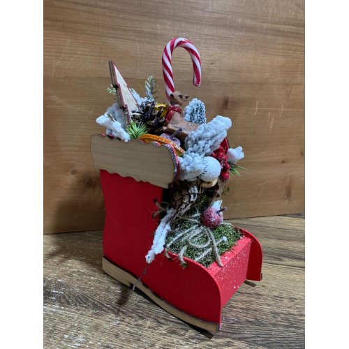 Aranjament de craciun Cizmulita cu surprize Aranjament de craciun Cizmulita cu surprize